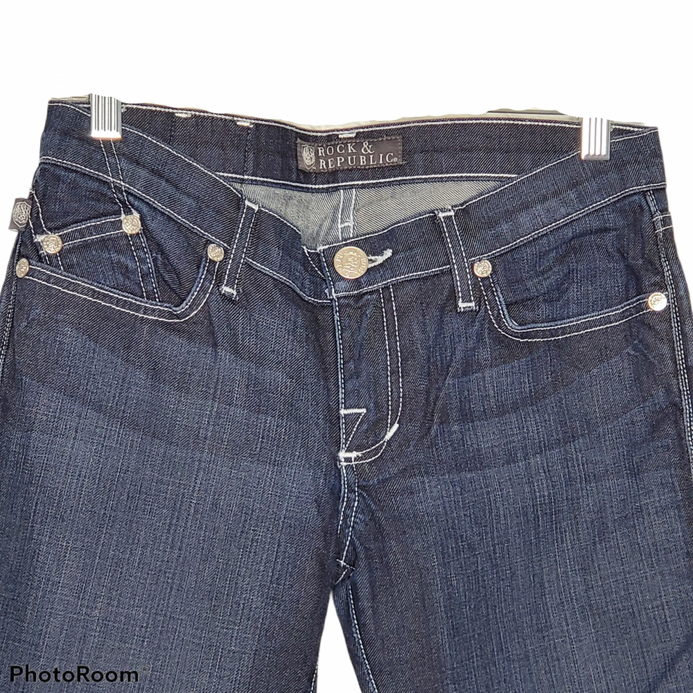 Rock & Republic Dark Blue Jeans Nirvana Bootcut Sz 27 - Picture 5 of 9